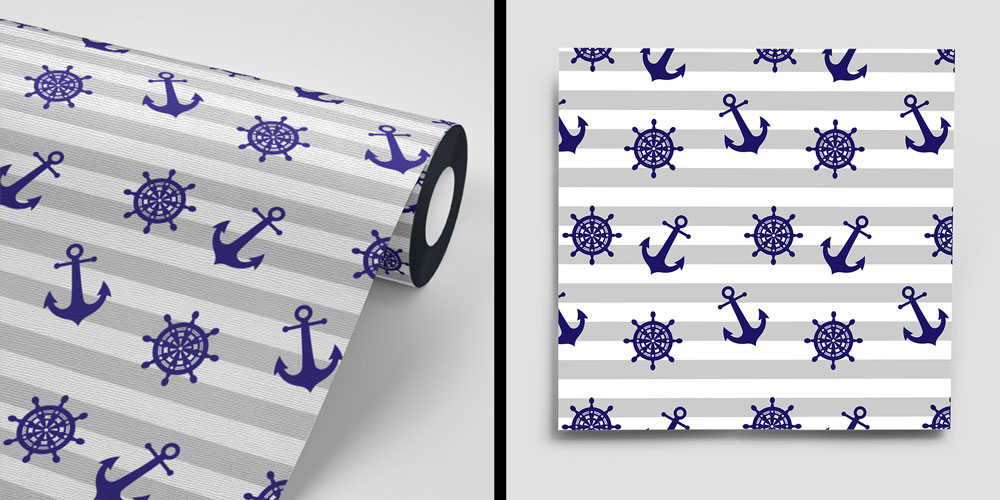 Çapa ve Dümen Desenli Duvar Kağıdı 4617