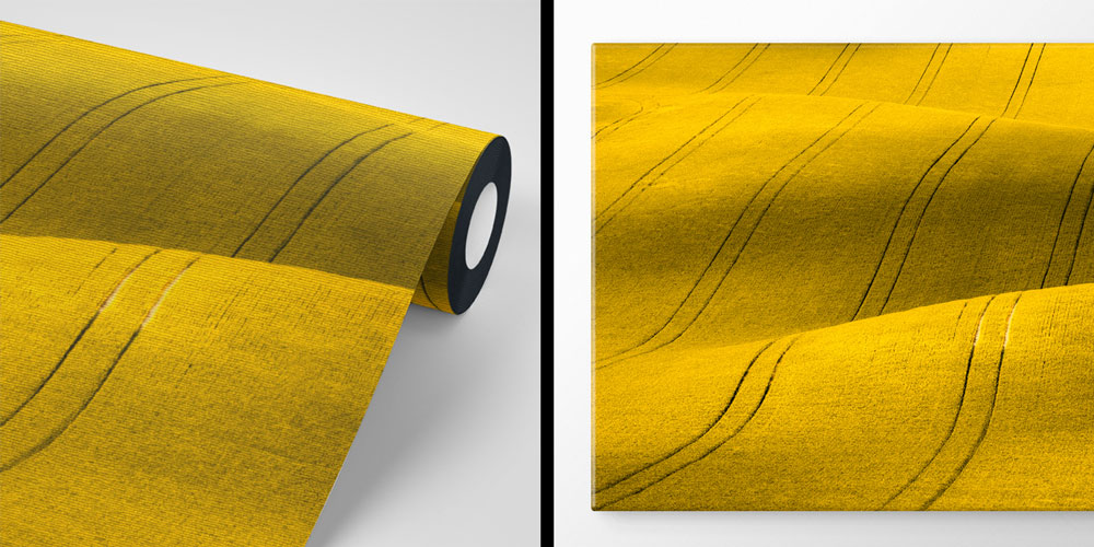 Sarı Tarla Dokusu Dalgalı Hatlar Manzarası Duvar Kağıdı 4708