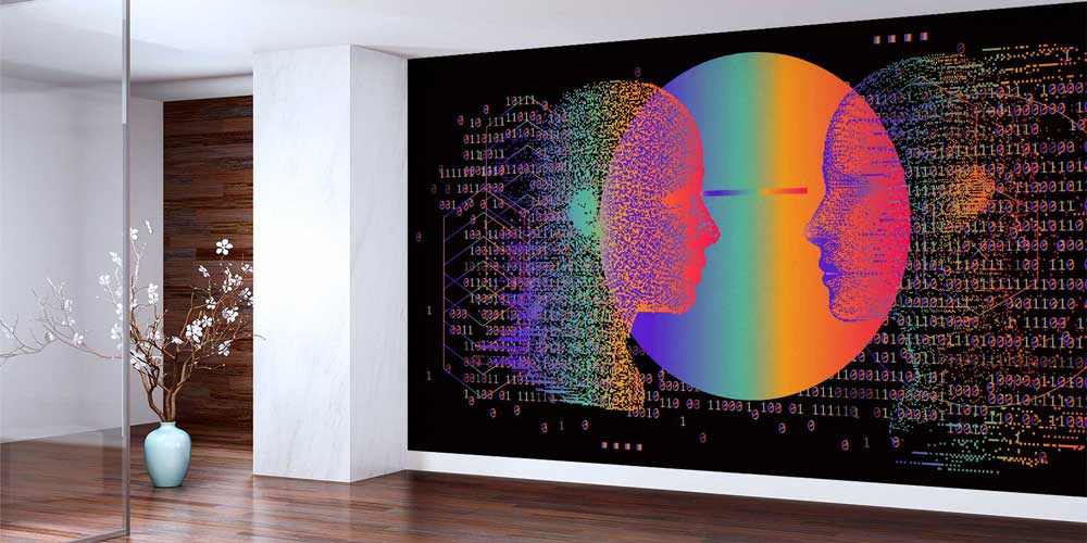 Dijital Sanat İnsan Yüzleri Temalı Duvar Kağıdı 4822