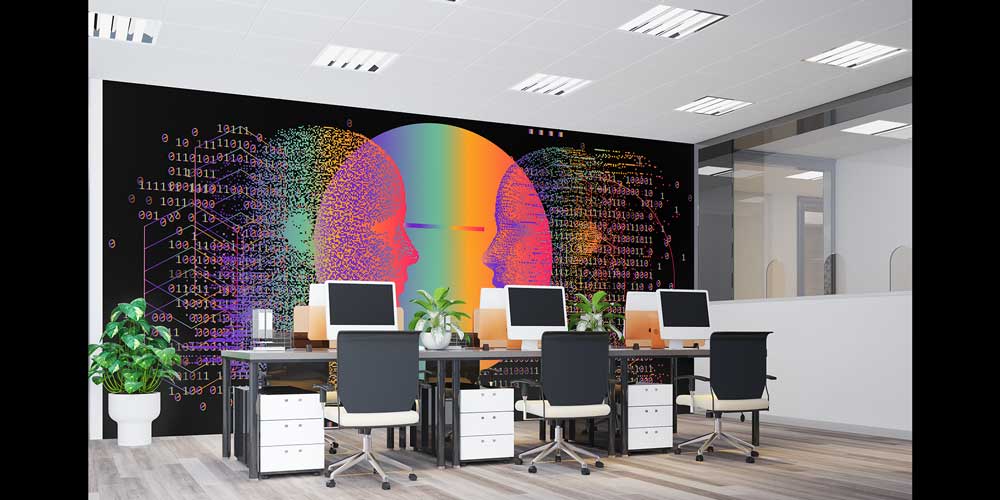 Dijital Sanat İnsan Yüzleri Temalı Duvar Kağıdı 4822