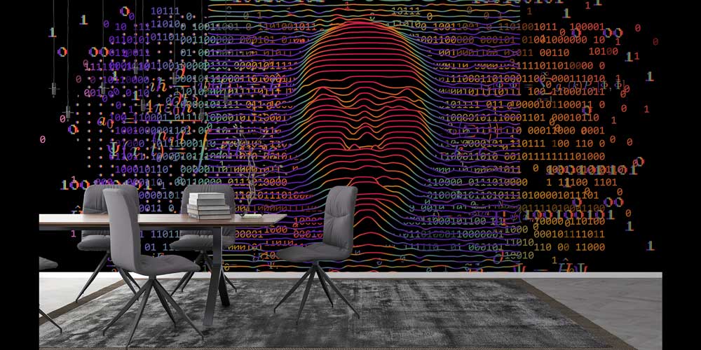 duvar-kagidi-4823-07 Dijital Sanat Dalga Formlu İnsan Yüzü Duvar Kağıdı 4823