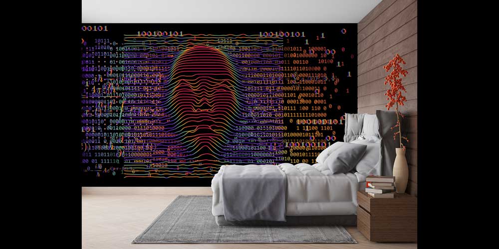 duvar-kagidi-4823-09 Dijital Sanat Dalga Formlu İnsan Yüzü Duvar Kağıdı 4823