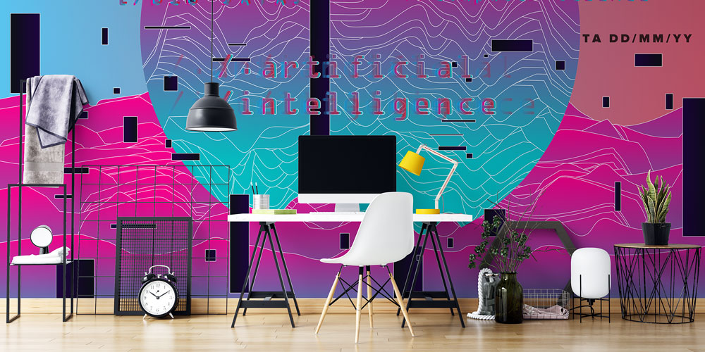 Yapay Zekâ Temalı Dijital Sanat Duvar Kağıdı 4824