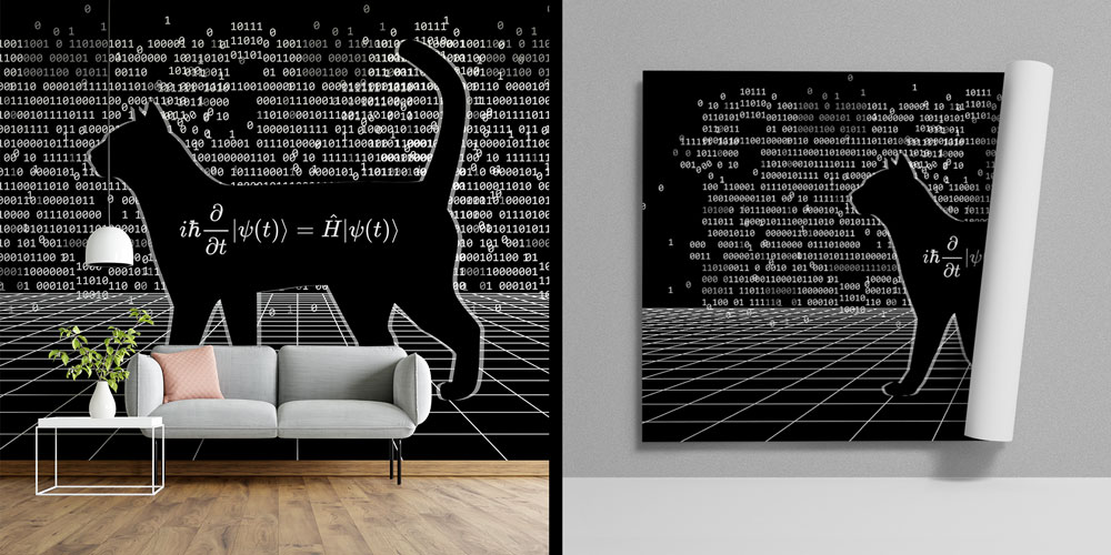 Bilim ve Dijital Sanat Kedi Silüeti Duvar Kağıdı 4826