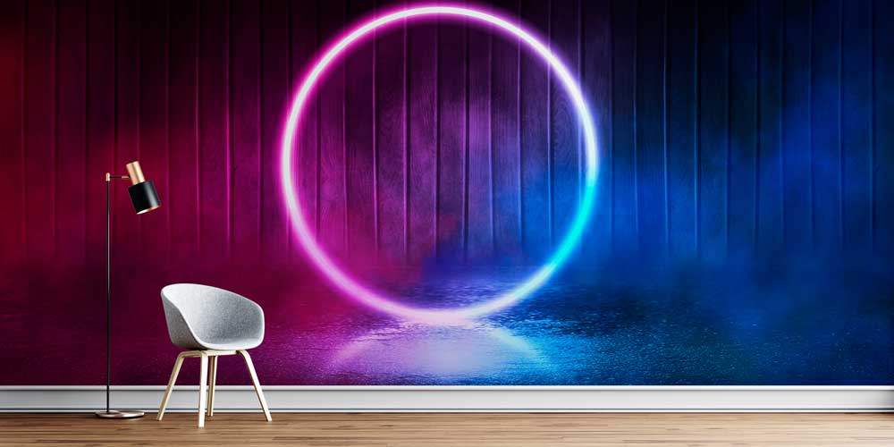 Neon Halka Temalı Dijital Sanat Duvar Kağıdı 4829