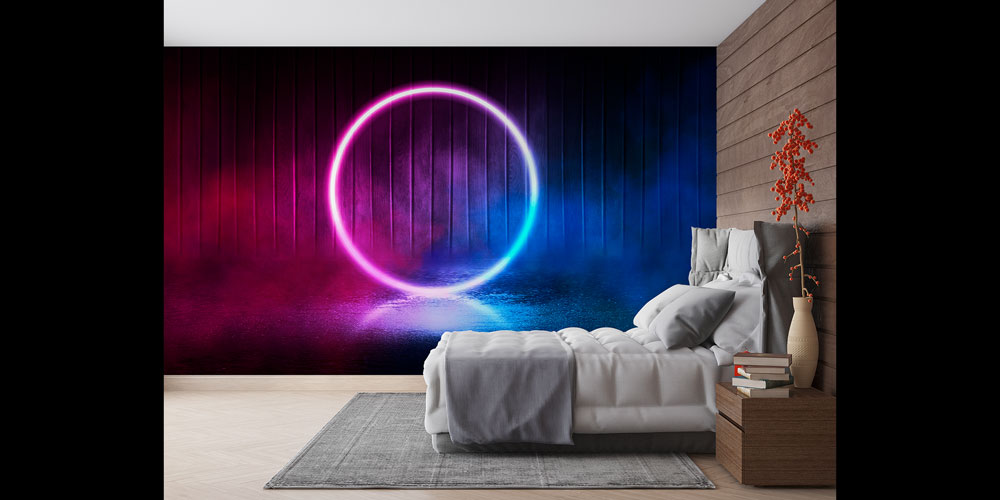 Neon Halka Temalı Dijital Sanat Duvar Kağıdı 4829
