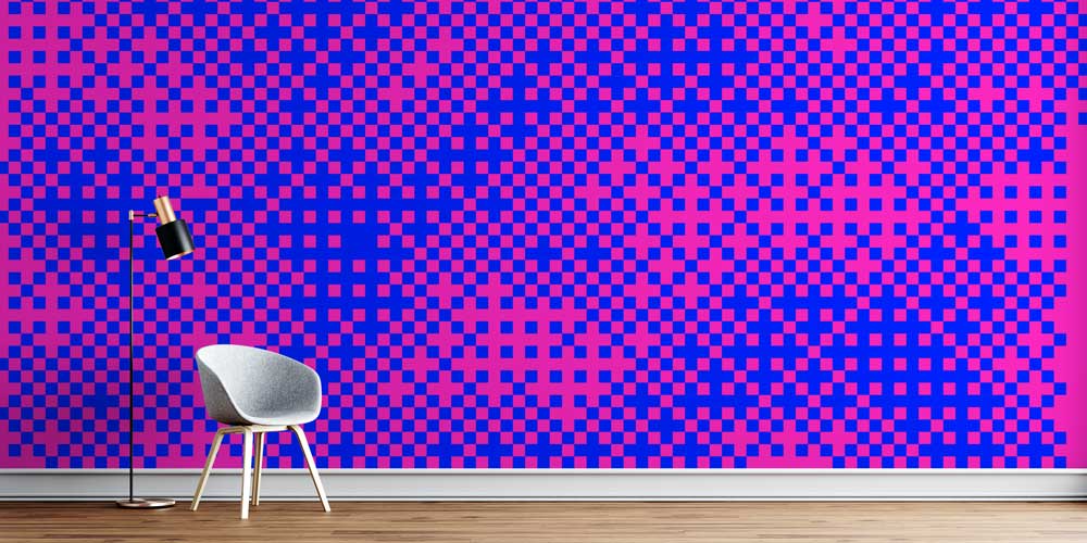 Geometrik Piksel Desenli Soyut Dijital Sanat Duvar Kağıdı 4832