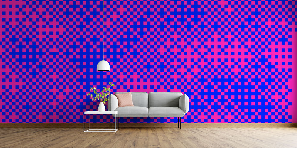 Geometrik Piksel Desenli Soyut Dijital Sanat Duvar Kağıdı 4832