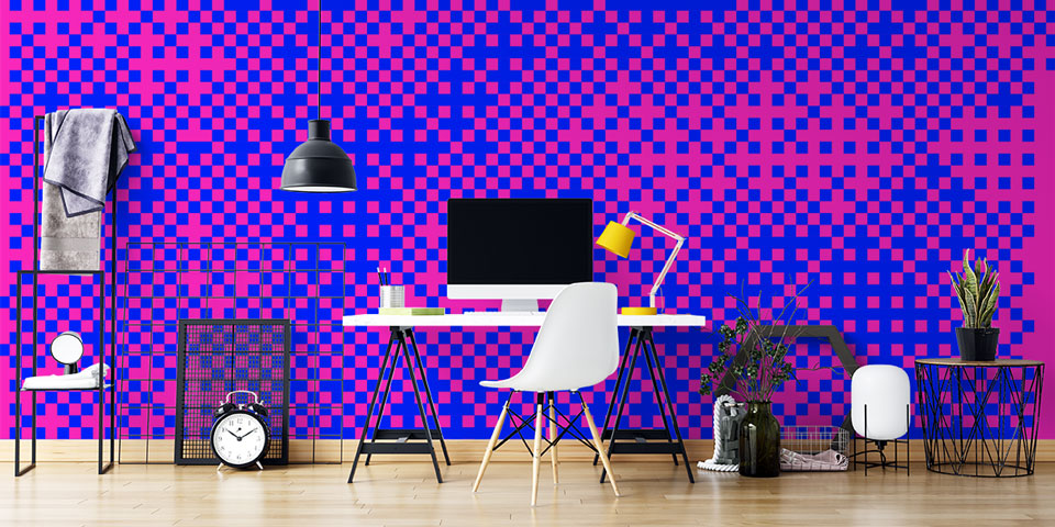 Geometrik Piksel Desenli Soyut Dijital Sanat Duvar Kağıdı 4832