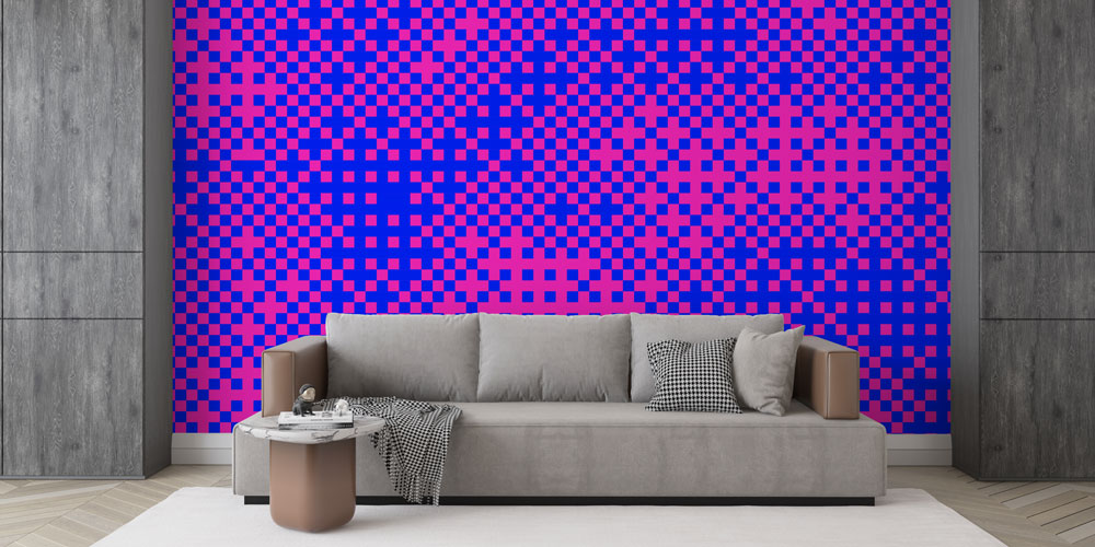 Geometrik Piksel Desenli Soyut Dijital Sanat Duvar Kağıdı 4832