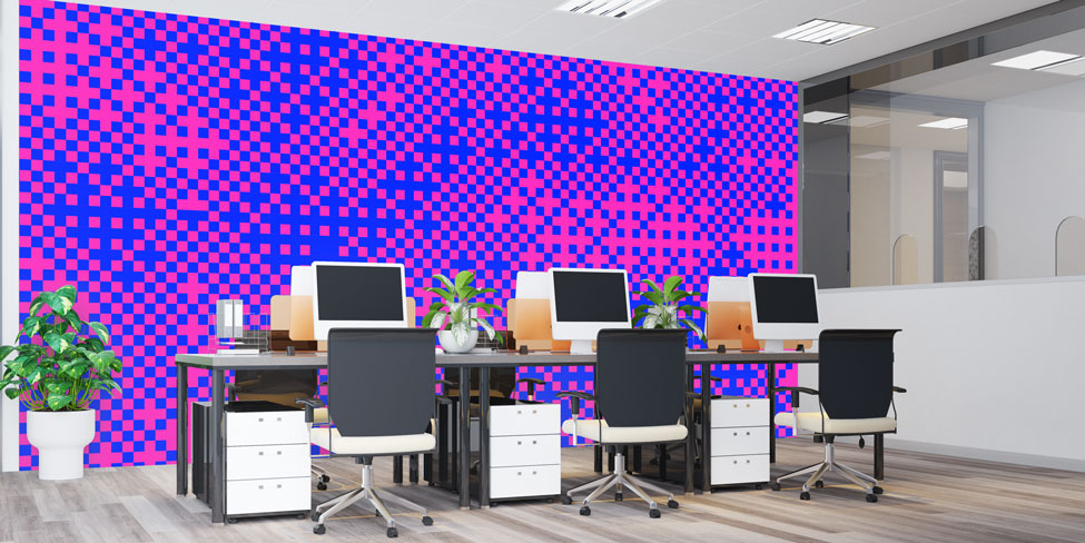 Geometrik Piksel Desenli Soyut Dijital Sanat Duvar Kağıdı 4832