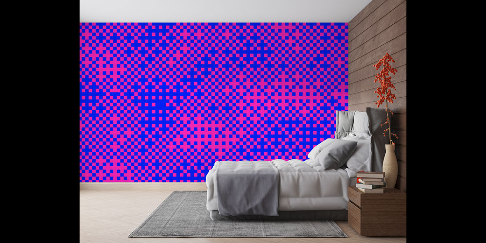 Geometrik Piksel Desenli Soyut Dijital Sanat Duvar Kağıdı 4832