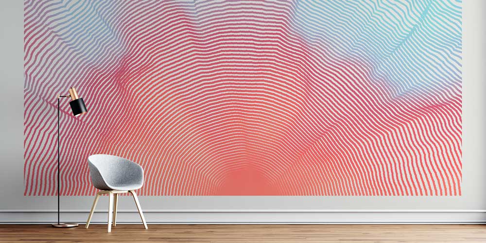 Dalgalı Çizgiler ve Renk Geçişleri Soyut Dijital Sanat Duvar Kağıdı 4833