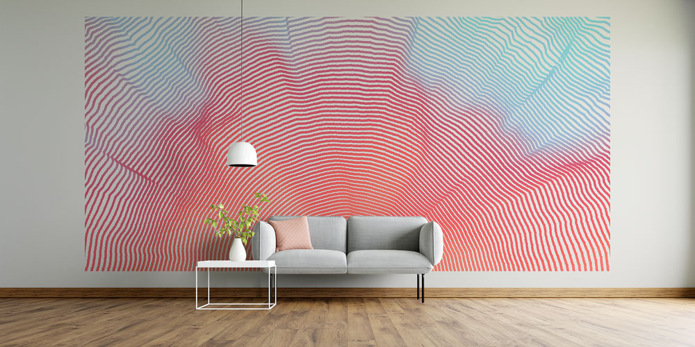 Dalgalı Çizgiler ve Renk Geçişleri Soyut Dijital Sanat Duvar Kağıdı 4833