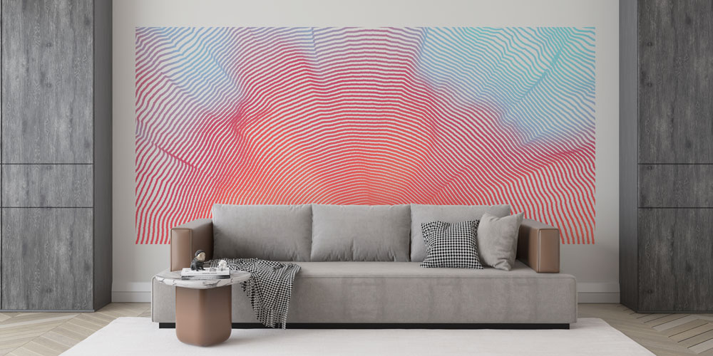 Dalgalı Çizgiler ve Renk Geçişleri Soyut Dijital Sanat Duvar Kağıdı 4833