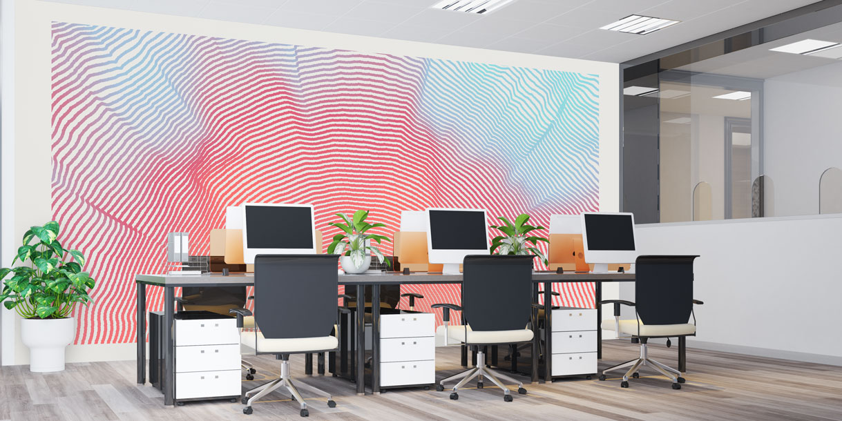 Dalgalı Çizgiler ve Renk Geçişleri Soyut Dijital Sanat Duvar Kağıdı 4833