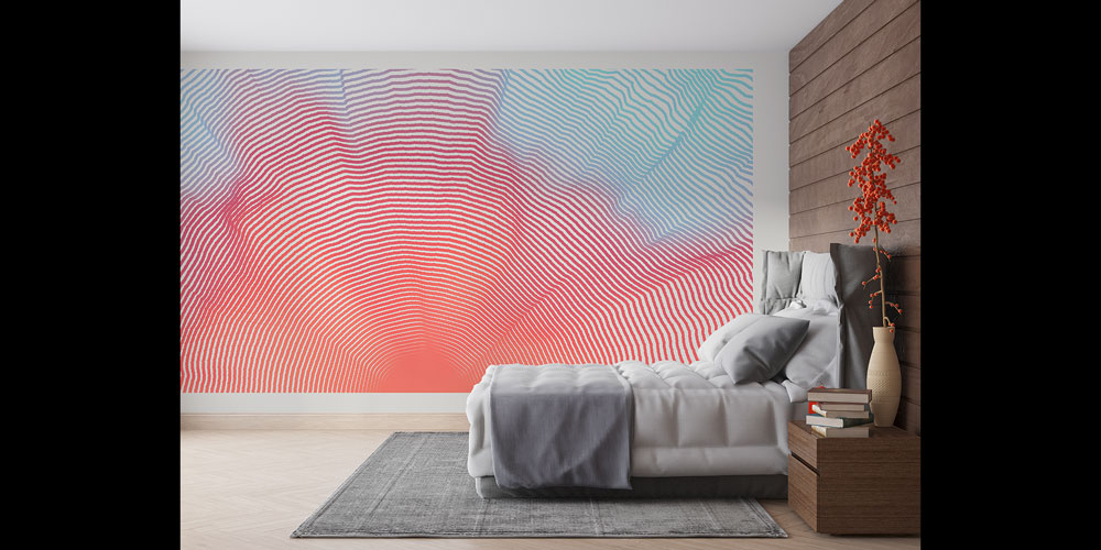 Dalgalı Çizgiler ve Renk Geçişleri Soyut Dijital Sanat Duvar Kağıdı 4833
