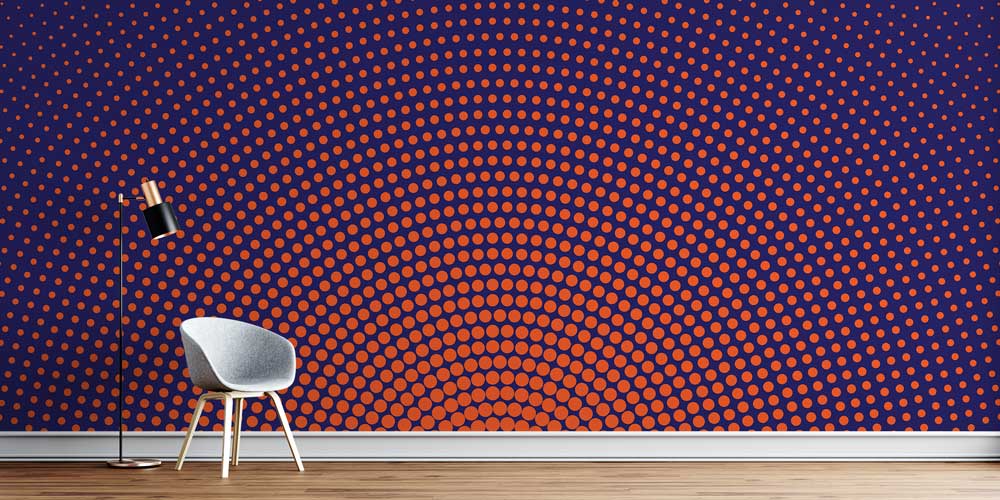 Radyal Nokta Desenli Soyut Dijital Sanat Duvar Kağıdı 4839