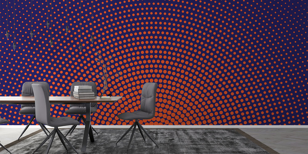 Radyal Nokta Desenli Soyut Dijital Sanat Duvar Kağıdı 4839