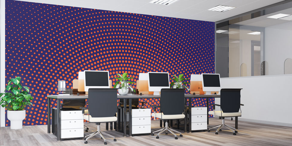 Radyal Nokta Desenli Soyut Dijital Sanat Duvar Kağıdı 4839