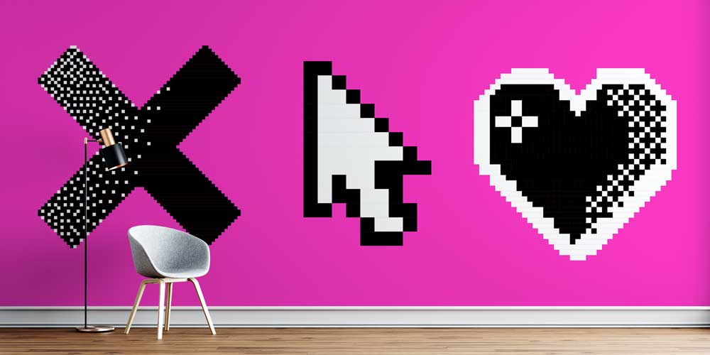 Piksel İkonlar Retro Dijital Sanat Duvar Kağıdı 4844