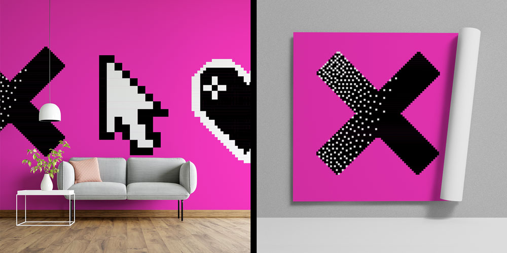 Piksel İkonlar Retro Dijital Sanat Duvar Kağıdı 4844