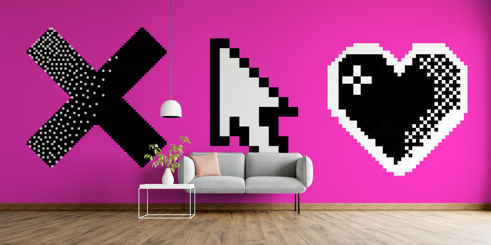 Piksel İkonlar Retro Dijital Sanat Duvar Kağıdı 4844