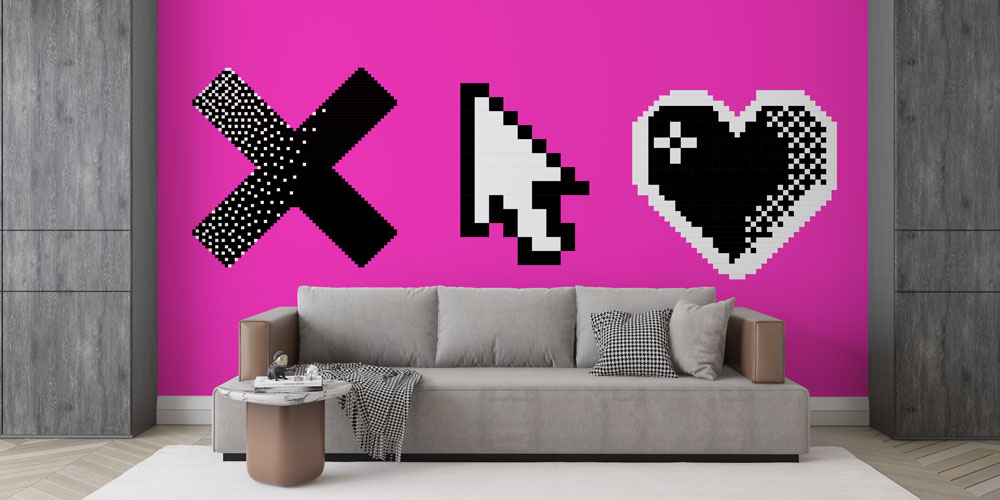 Piksel İkonlar Retro Dijital Sanat Duvar Kağıdı 4844