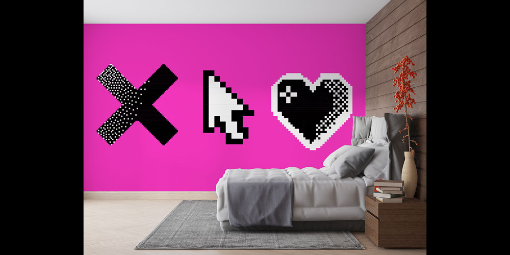 Piksel İkonlar Retro Dijital Sanat Duvar Kağıdı 4844