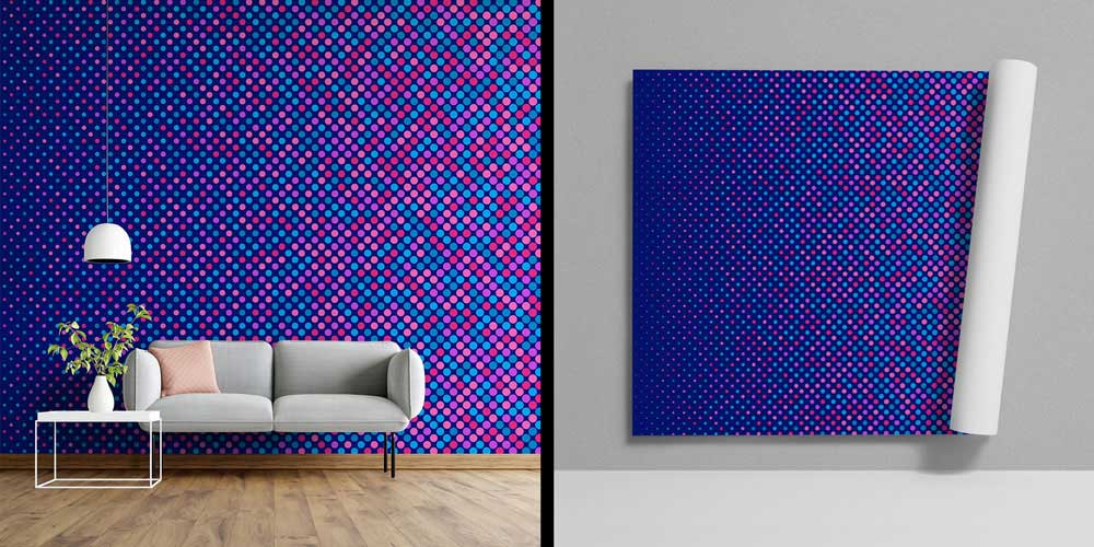 Renkli Nokta Desenli Soyut Dijital Sanat Duvar Kağıdı 4849