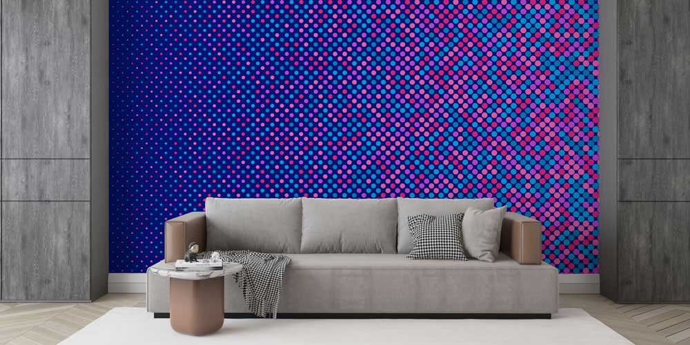 Renkli Nokta Desenli Soyut Dijital Sanat Duvar Kağıdı 4849