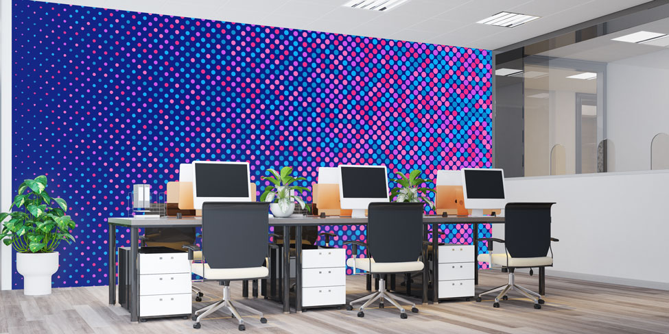 Renkli Nokta Desenli Soyut Dijital Sanat Duvar Kağıdı 4849