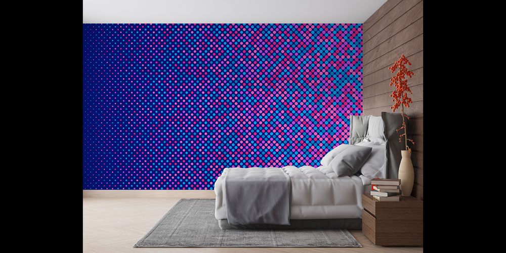 Renkli Nokta Desenli Soyut Dijital Sanat Duvar Kağıdı 4849