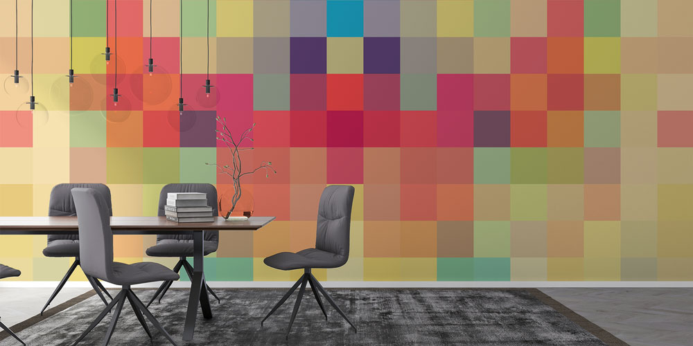 Renkli Mozaik Kareler Soyut Dijital Sanat Duvar Kağıdı 4852