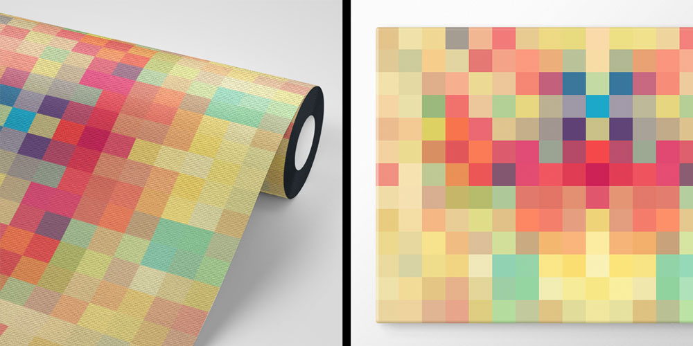 Renkli Mozaik Kareler Soyut Dijital Sanat Duvar Kağıdı 4852