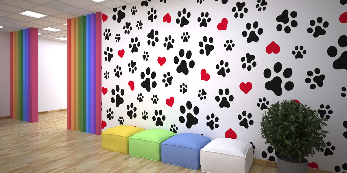 Sevimli Pati Desenli Duvar Kağıdı 4936