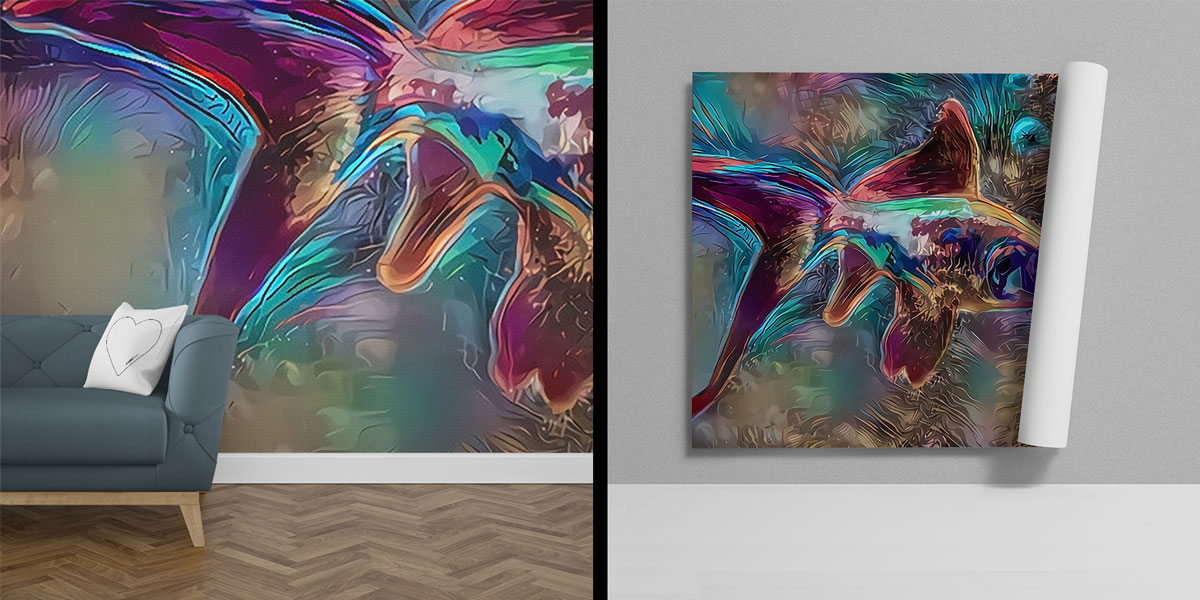 Renkli Soyut Balık Sanatı Duvar Kağıdı 4939