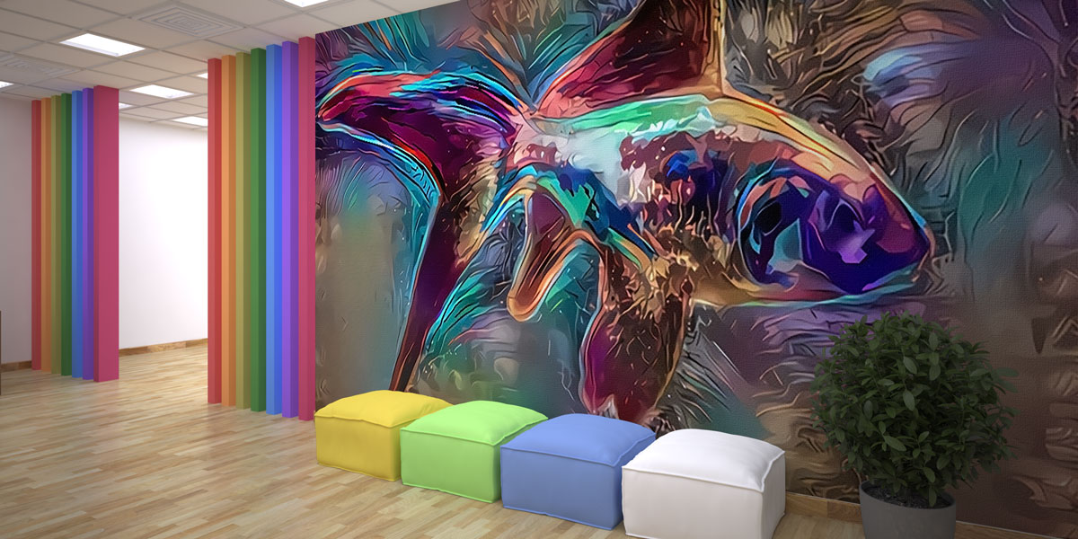 Renkli Soyut Balık Sanatı Duvar Kağıdı 4939