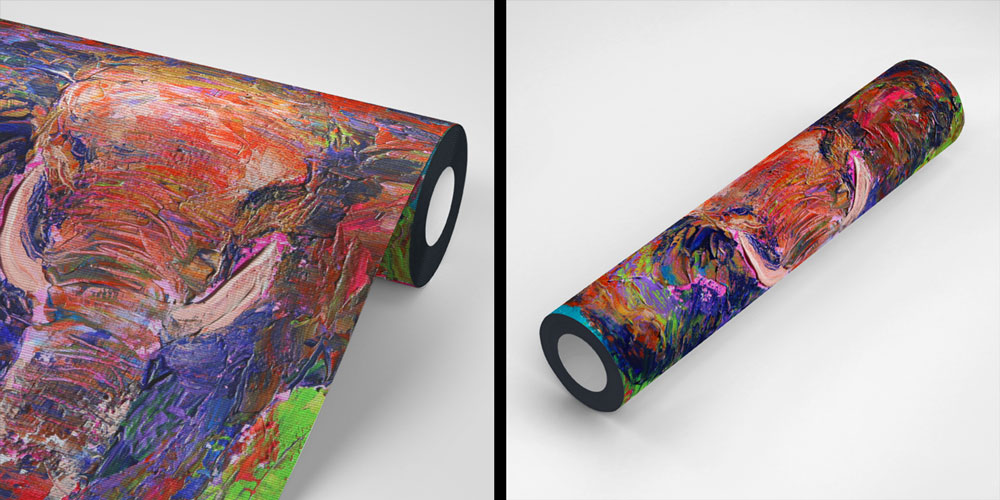 Renkli Dokulu Fil Portresi Duvar Kağıdı 4943