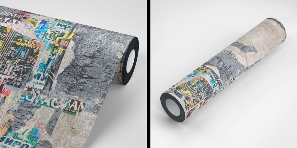 Yıpranmış Afiş Dokulu Grafiti Duvar Kağıdı 5008