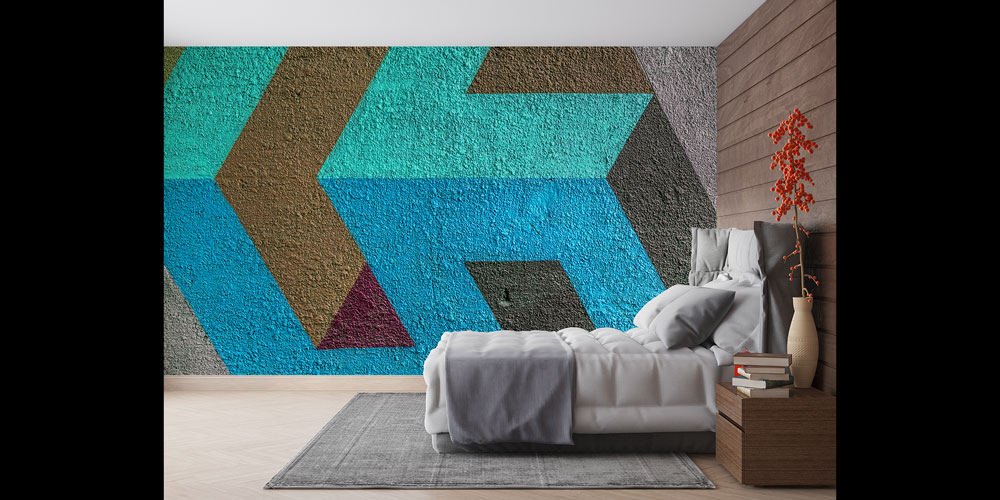 Geometrik Ok Formları Grafiti Duvar Kağıdı 5011