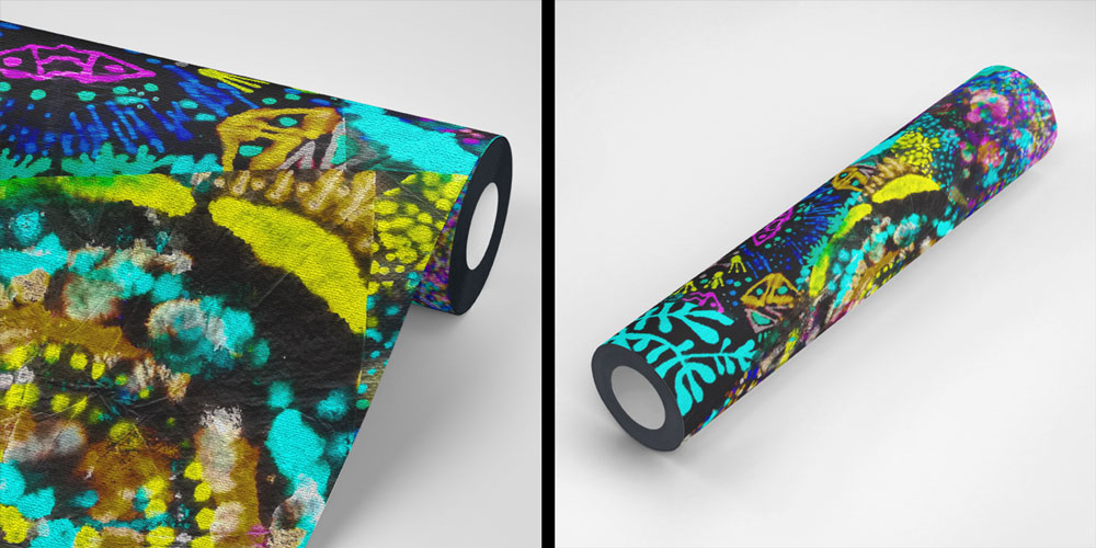 Renk Patlamalı Soyut Sanat Duvar Kağıdı 5014