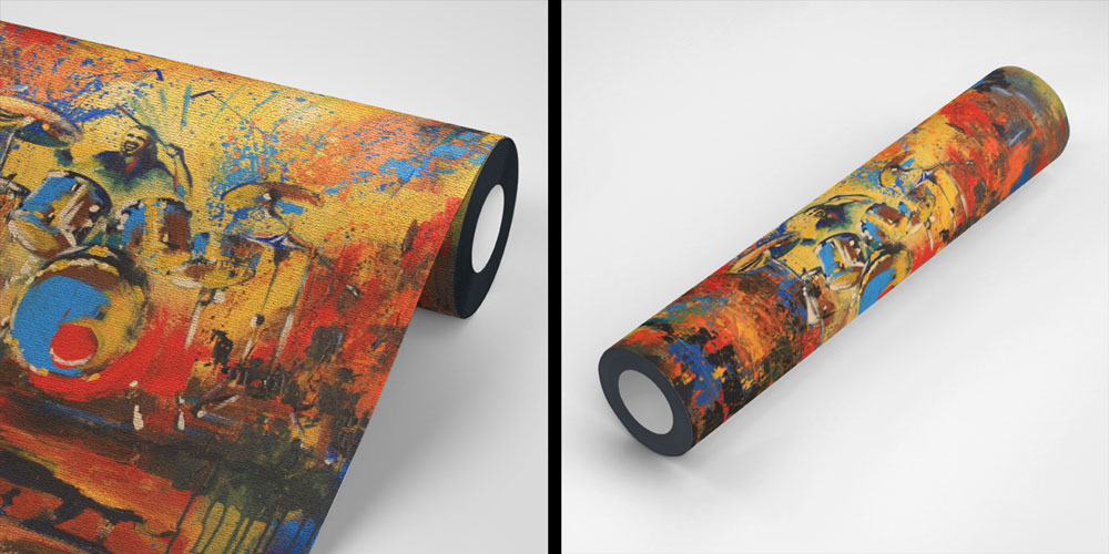 Davulcu Sahnesi Temalı Renkli Müzik Duvar Kağıdı 5068