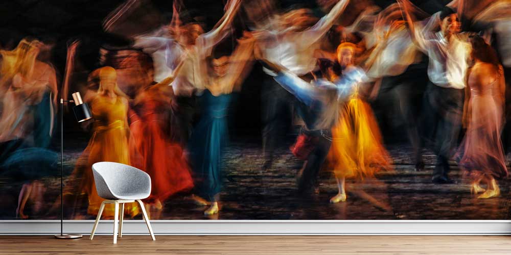 Hareketli Dans Sahnesi Temalı Sanatsal Duvar Kağıdı 5069