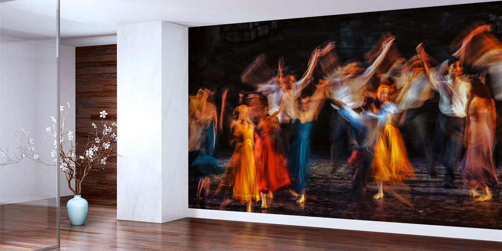 Hareketli Dans Sahnesi Temalı Sanatsal Duvar Kağıdı 5069