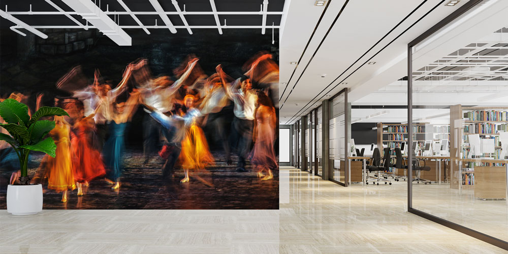 Hareketli Dans Sahnesi Temalı Sanatsal Duvar Kağıdı 5069