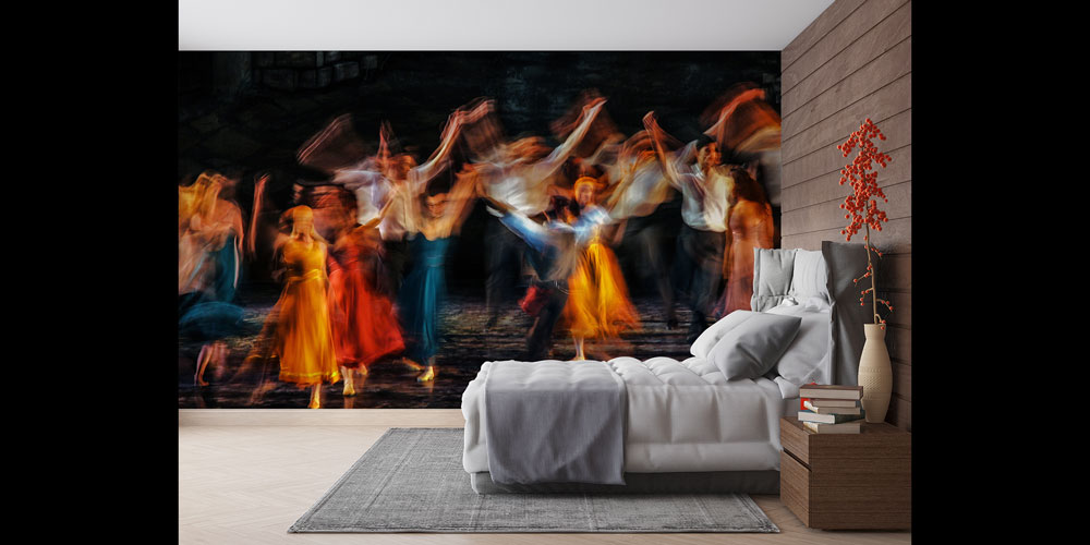 Hareketli Dans Sahnesi Temalı Sanatsal Duvar Kağıdı 5069