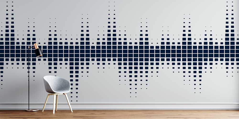 Minimal Ses Dalgası Piksel Desenli Duvar Kağıdı 5075