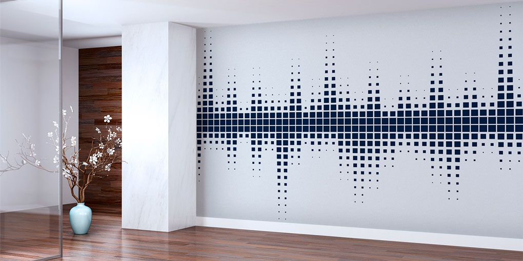 Minimal Ses Dalgası Piksel Desenli Duvar Kağıdı 5075