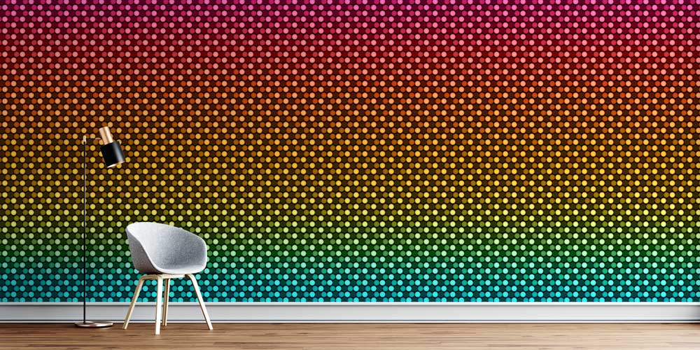 duvar-kagidi-5077-0 Renk Geçişli Nokta Desenli Modern Duvar Kağıdı 5077